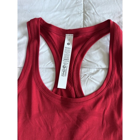 New Lululemon Swiftly Tech Racerback Tank 2.0 Race Size 12 Dark Red Hip Length - Picture 3 of 9